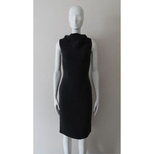 Jil Sander Sleeveless Rib Wool Blend Midi Dress Dark Grey Size 36
